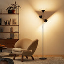 Lampada da Terra con 3 Teste Regolabili Indipendenti Ø25x170 cm Telecomando e Timer in Acciaio e Plastica Nero      
