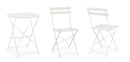 Set 3 Pezzi Bistrot da Giardino con Tavolo e 2 Sedie in Acciaio Verniciato Austin Bianco  