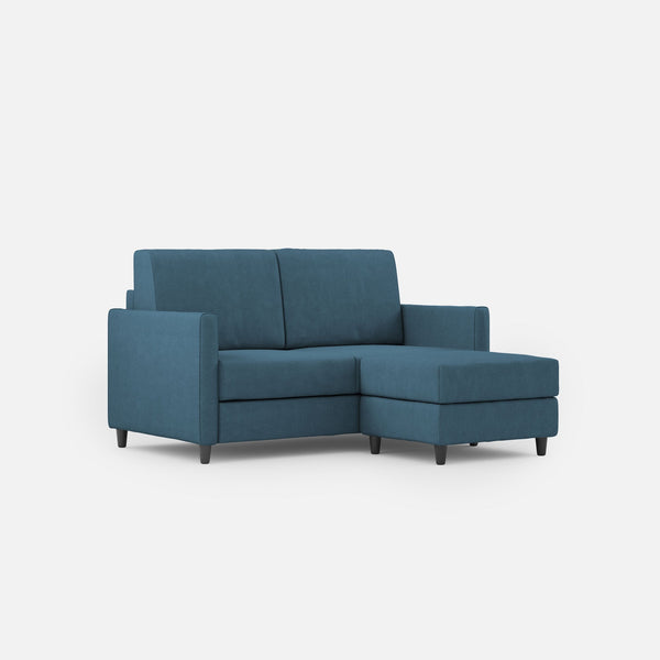 Divano 2 Posti con Pouf 158x145x85 cm Karay in Tessuto Avio online