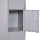 Armadietto Portadocumenti 4 Ripiani con Chiusura di Sicurezza in Acciaio Grigio 38x46x180 cm 