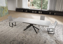  Tavolo Allungabile 160-420x90x74 cm Niket Bianco Frassino Gambe Antracite