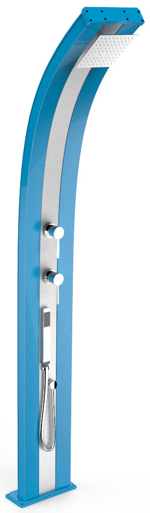 Doccia da Esterno Giardino Miscelatore e Doccetta Mobile Arkema Dada Fascia Inox Blu sconto