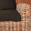 Divano Polinesia 3 Posti con Cuscini 75x265x105 cm in Rattan Marrone