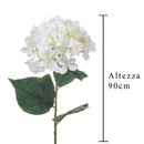 Set 4 Ortensia Artificiale Singola con 6 Fiori Artificiali Altezza 90 cm 
