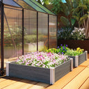 Letto per Orto Fioriera da Esterno 102x102x33 cm con Fondo Aperto e Design a Incastro in Vinile Grigio Scuro      