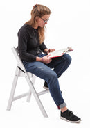 Sedia Scala Pieghevole 51x41xh75 cm in Legno Faggio Massello Grigio Scuro