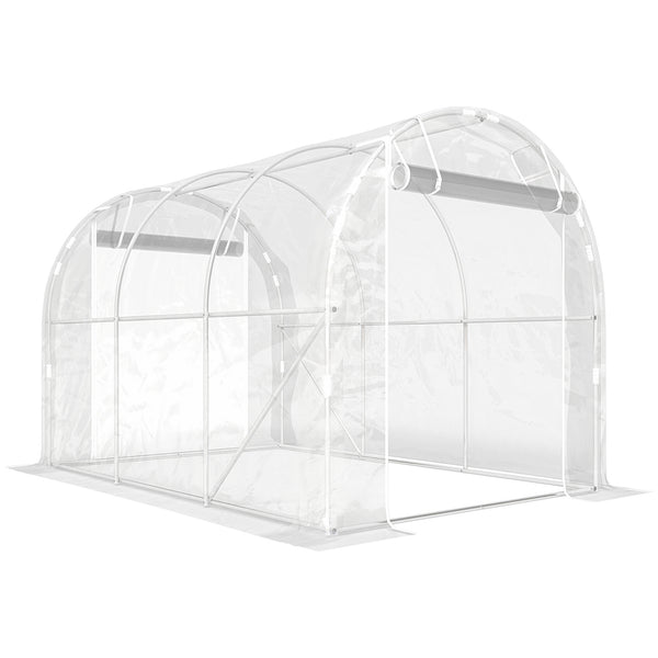 prezzo Serra a Tunnel 2x3x2 m con Porte Avvolgibili Telaio in Acciaio e Copertura in PE Anti-UV Trasparente