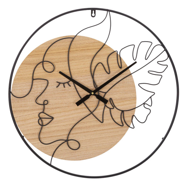 Orologio da Muro Elegant 60x2x60 cm in Ferro e MDF Nero e Marrone acquista