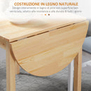 Tavolo Allungabile a Ribalta 140x70x75 cm per 4-6 Persone in Legno di Pino   