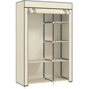 Armadio Portatile Guardaroba Salvaspazio 103x43x162.5 cm in Tessuto Non Tessuto Crema      