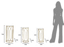 Porta Telefono Tunisi Tris Ø32x71-28x65-23x61 cm in Ferro e Vetro Oro