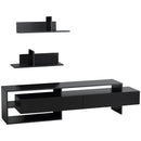 Mobile Porta TV con 2 Mensole 180x33,5x42 cm in Legno Nero