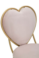 Sedia con Schienale a Cuore 37x47x80 cm in Metallo e Tessuto Imbottito