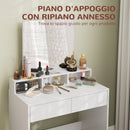 Consolle Trucco con Specchio Cassetti e Ripiani 75x38x135 cm Bianco   