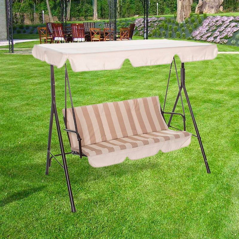 Dondolo Hawaii 165x125x184 cm struttura acciaio verniciato cuscini in poliestere Marrone