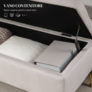 Panca Contenitore Fondo Letto 120x44x44,5cm con Tessuto Vellutato e Gambe Dorate Grigio Chiaro