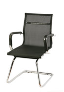 Poltrona da Ufficio Attesa Dallas con Braccioli 54x62x89 cm in Rete Traspirante Nero      