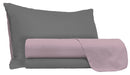 Set Lenzuola Sopra Sotto e Federe Doubleface Rosa Antico\/Fumo Varie Misure