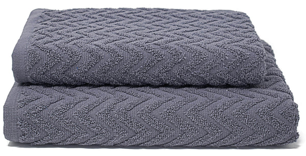 sconto Set Schwamm-Gästetücher + Sally ZigZag Dunkelgraues Tuch