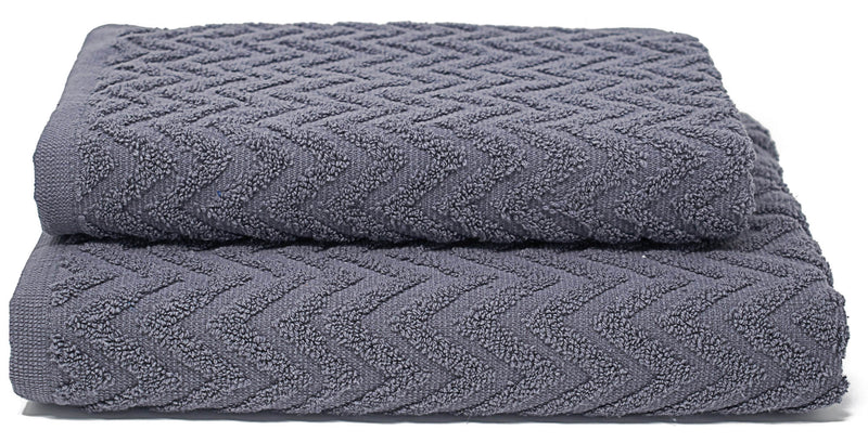 Set Spugna Asciugamani Ospite + Salvietta Sally ZigZag Grigio Scuro