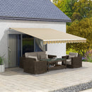 Tenda da Sole per Esterno Avvolgibile a Bracci 350x250 cm con Apertura a Manovella Giallo