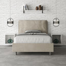 Letto 1 Piazza E Mezzo Imbottito in Microfibra Antea Large Sabbia Varie Misure