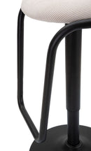 Sgabello Bar Destiny Bianco Ø41x61 cm in Ferro e Compensato e Spugna e Poliestere Nero e Bianco      