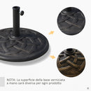 Base per Ombrellone da Giardino Ø54,5 cm 19 Kg in Resina con Finiture in Bronzo