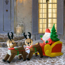 Babbo Natale Gonfiabile 210 cm con Slitta e LED 