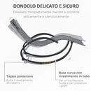 Sedia Sdraio a Dondolo Zero-Gravity da Esterno Impermeabile 155x61x88 cm con Poggiatesta Grigio