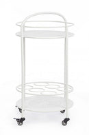 Carrello con Porta Bottiglie Burton Bianco in Metallo
