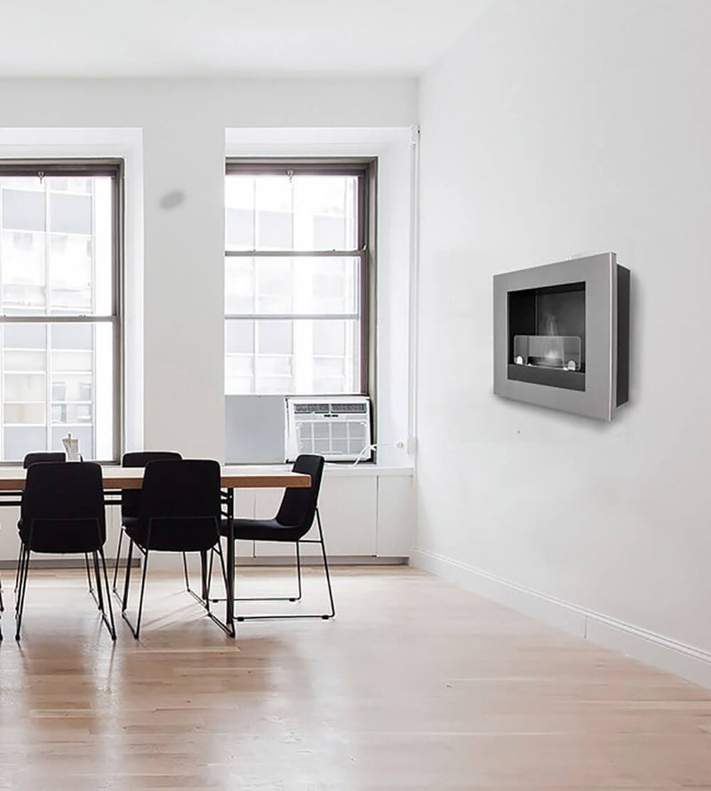 Camino a Bioetanolo da Parete 45x45 cm Karlsen Asolo Nero