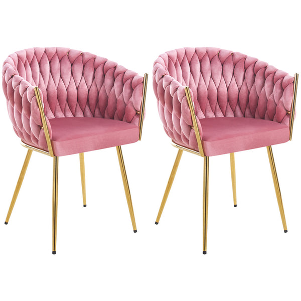 Set 2 Sedie per Sala da Pranzo e Ufficio in Velluto Rosa Antico Sedia Ergonomica prezzo