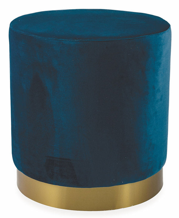 prezzo Ottomane Fußstütze Ø46x48 cm in blauem Soriani-Samt