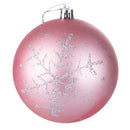 Set 9 Palle di Natale Ø10 cm in Plastica Rosa