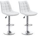 Set 2 Sgabelli 51x60x95/115 cm in Similpelle Bianco