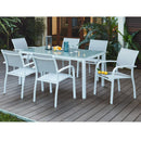 Tavolo da Pranzo 150x75x80 cm in Vetro Bianco