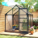Serra da Giardino 190x132x201 cm con Porta Scorrevole e Finestra in Policarbonato e Alluminio Grigio      