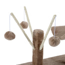 Albero Tiragraffi il Legno con Rivestimento Morbido Marrone chiaro 60x35x135 cm 