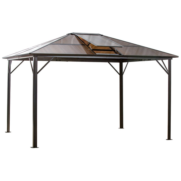 acquista Gartenpavillon 3,45 x 2,8 m mit braunem Polycarbonatdach