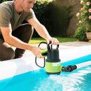 Pompa a Immersione 400W per Acqua Sporca/Pulita 7m Profondità Max 9,000L/h Gestisce Particelle fino a 15mm Interruttore a Galleggiante Verde      