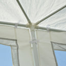 Gazebo da Giardino Pieghevole con Zanzariera 595x295x255 cm in Metallo e Tessuto Bianco
