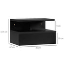 Set 2 Comodini Sospesi 35x32x22,5 cm Design Moderno Nero