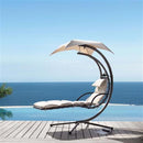 Amaca Dondolina da Giardino in Ferro e Textilene con Parasole Taddei Siesta Beige