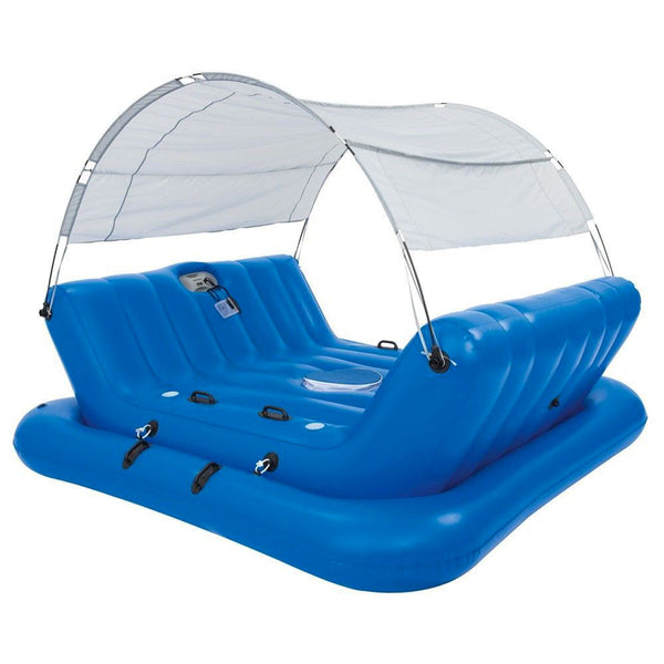Aufblasbare schwimmende Insel für 4 Personen 249 x 188 x 95 cm mit Bestway-Lautsprechern und Kühlschrank online