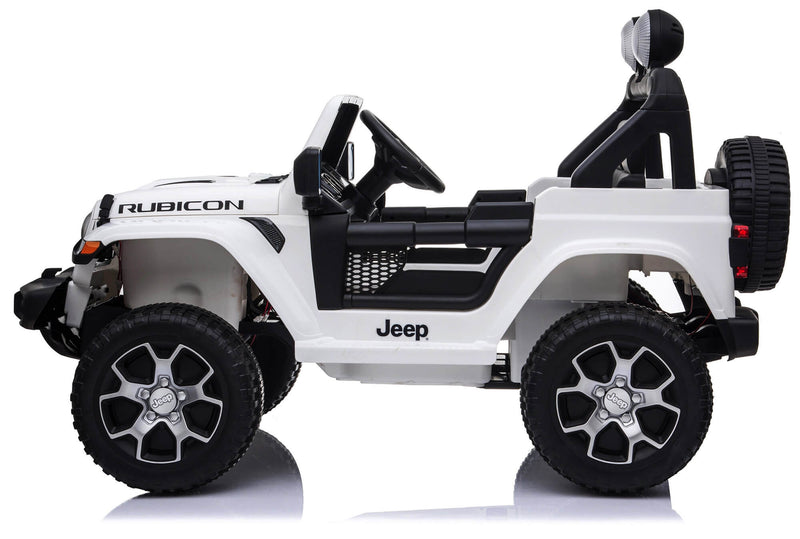 Macchina Elettrica per Bambini 12V 2 Posti con Licenza Jeep Wrangler Rubicon Bianca