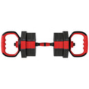 Set Pesi Palestra 6 in 1 Multifunzione 125x18x18 cm da 20kg Totali in Plastica e Sabbia Rosso      