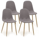 Set 4 Sedie 43,5x41,5x87,5 cm in Tessuto Grigio Chiaro