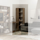 Libreria Angolare Moderna 5 Ripiani 60,3x60,3x205 cm in nobilitato Noce