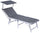 Klappbare Garten-Sonnenliege 180 x 61 x 46 cm aus grauem Aluminium